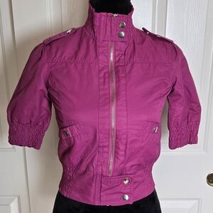 2B Bebe Magenta Bomber Jacket